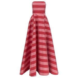 Bernadette Isa Striped Strapless Gown